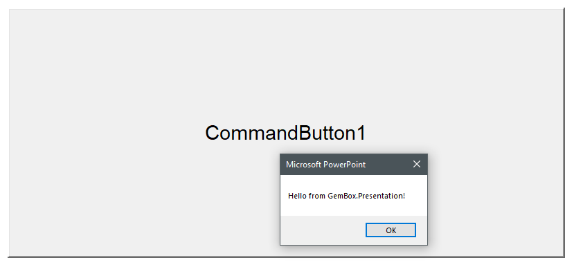 Screenshot of PowerPoint VBA module updated with GemBox.Presentation PowerPoint VBA module updated with GemBox.Presentation